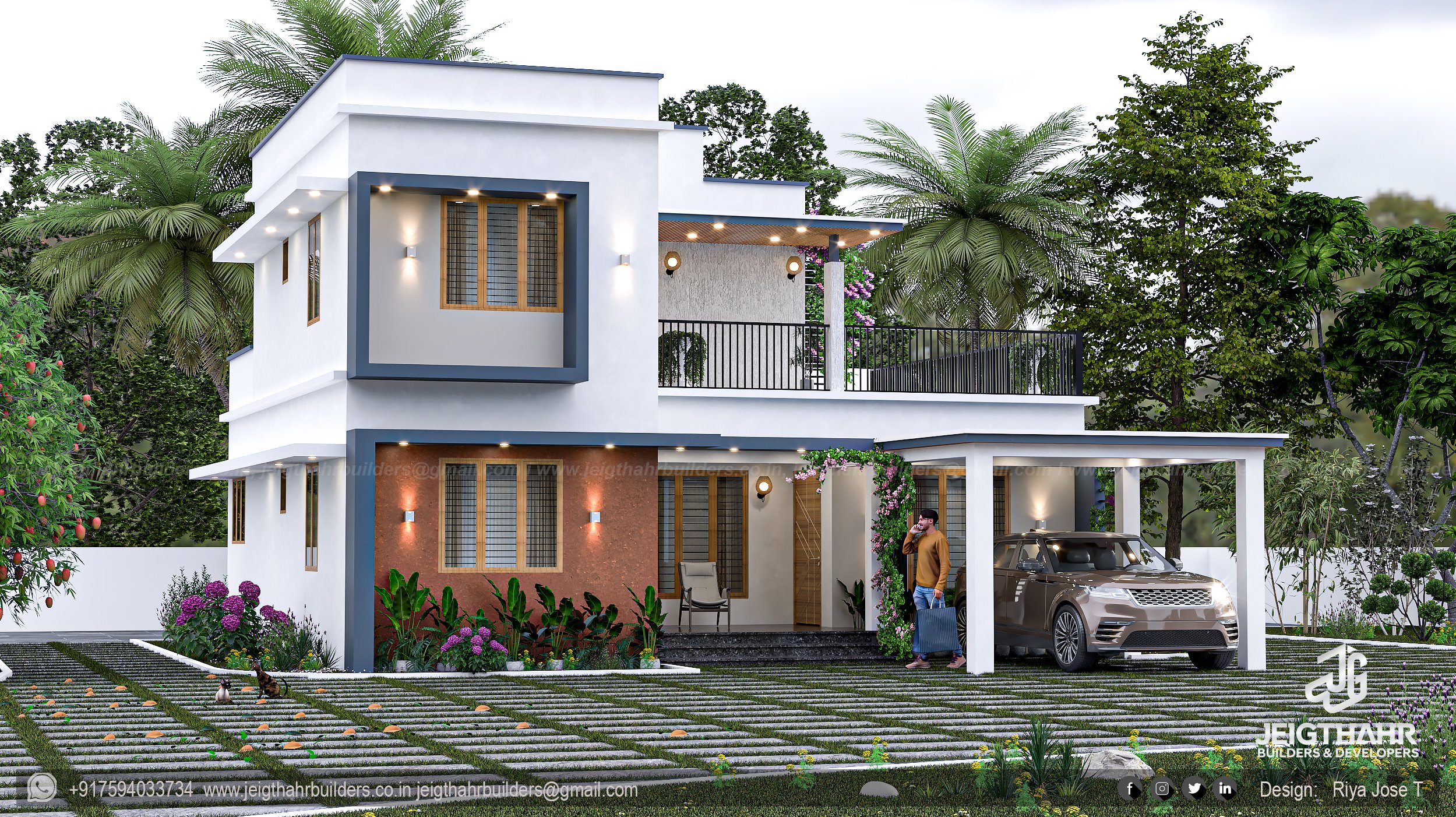 1624 Sqft + Carporch 3 BHK Plan